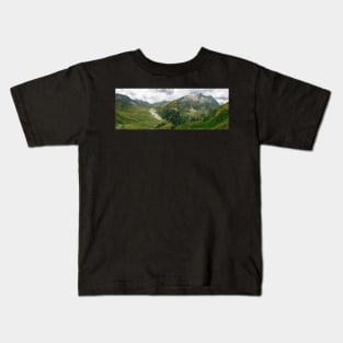 Swiss Alpine Mountain Chain with Greina High Plain Kids T-Shirt